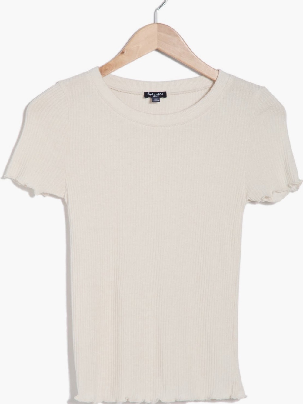 Splendid Cream Ribbed Short-Sleeve Tee - Picture 2 of 6
